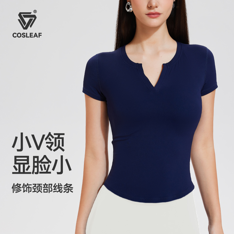 V领修身【Hold Tight】辣妹短袖夏季显瘦百搭简约紧身休闲裸感百搭