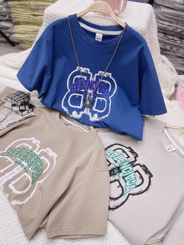 2025新款夏季中大童韩版印花短袖T恤2509