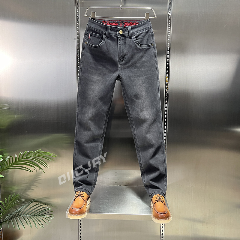 【高端】秋冬男士轻奢牛仔裤长裤直筒赤耳高弹休闲修身潮流时尚百搭