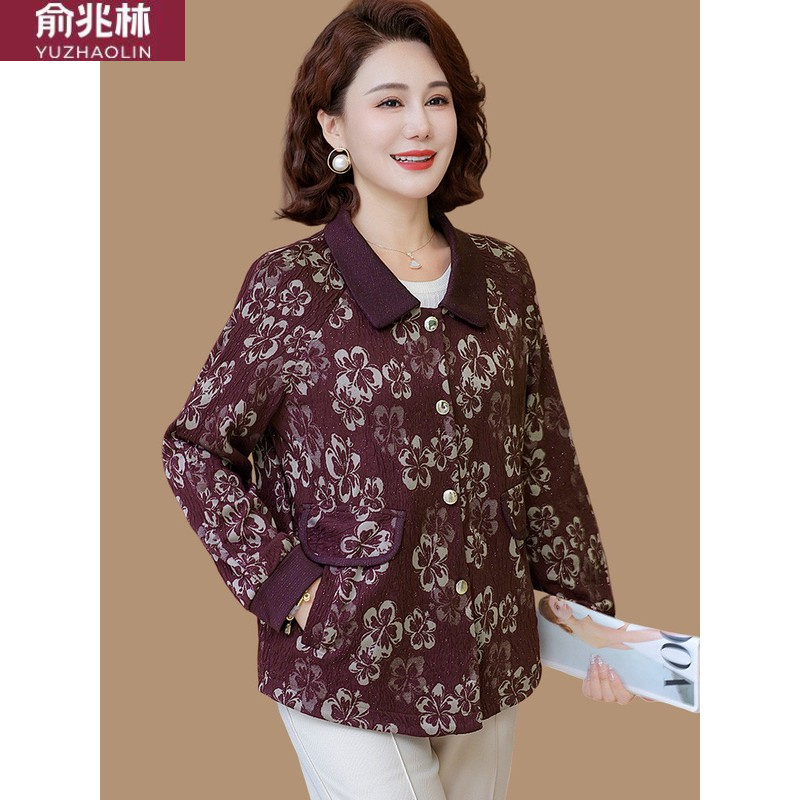 俞兆林中年妈妈秋装外套2025新款中老年女春秋款洋气夹克中年妇女
