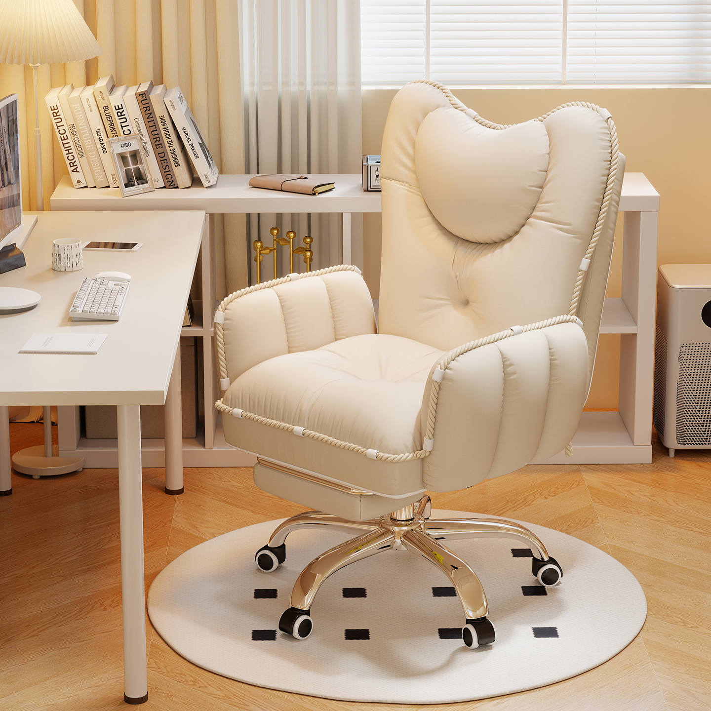 蓝泽懒人电脑椅家用舒服久坐卧室沙发椅休闲可躺靠背椅办公书桌椅