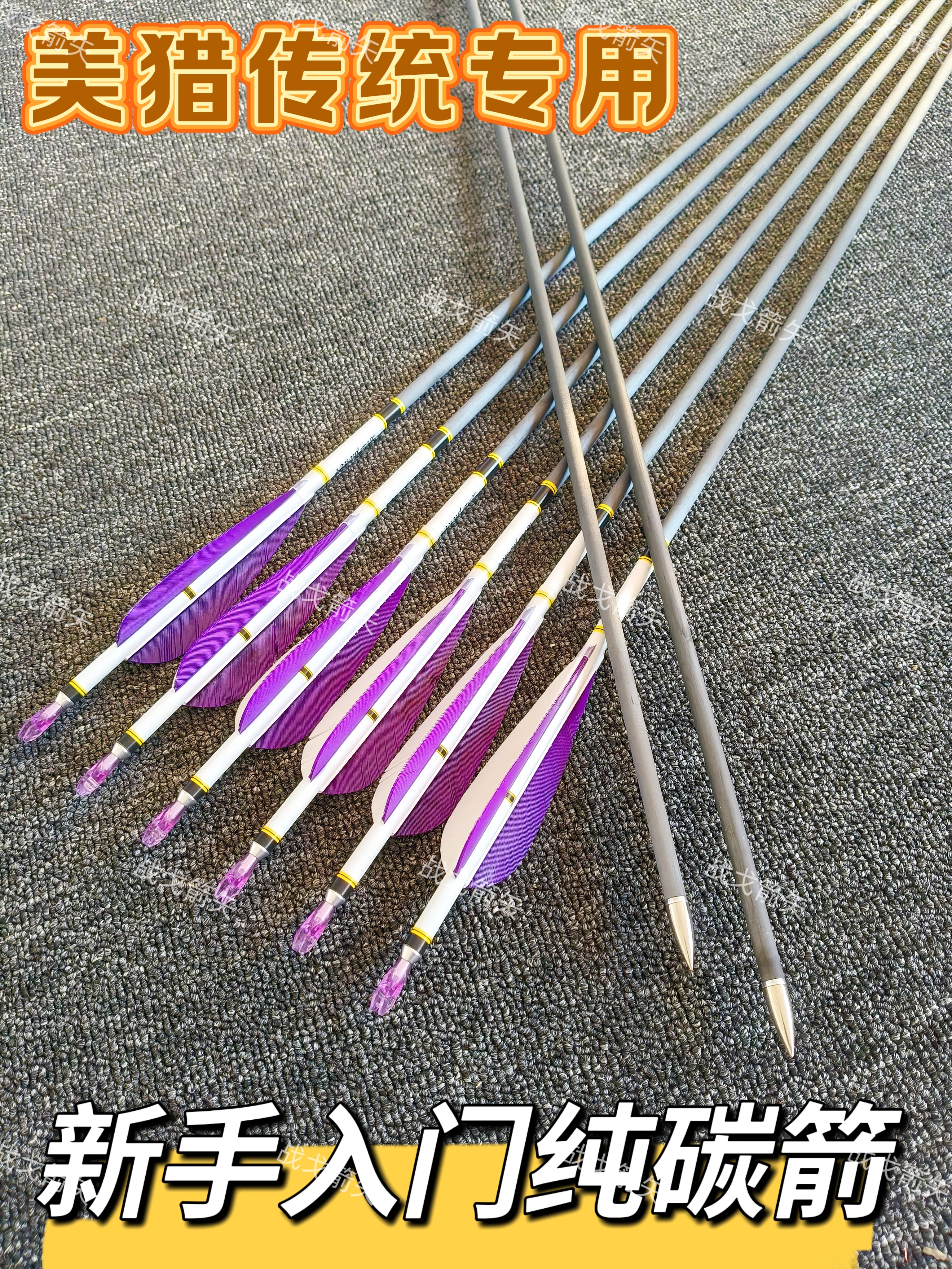 战鸽碳箭战戈箭矢临风 6.2 内径真羽纯碳箭美猎箭传统弓箭可换头