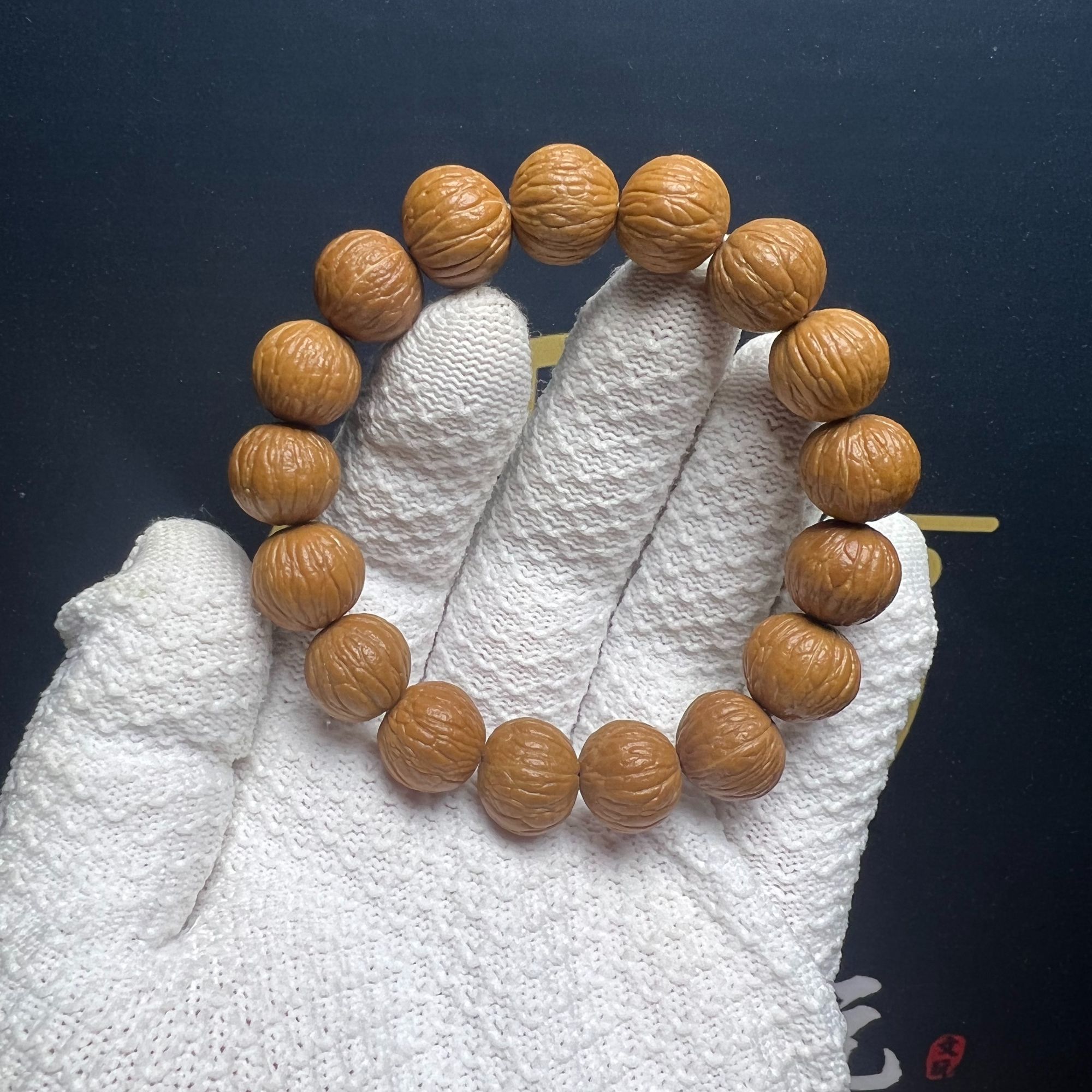 全品凤羽猴头核桃手串凤羽原生态原皮原色 无泡药【假一赔十】