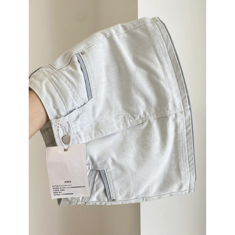 银灰色辣妹高腰牛仔短裙女2025年新款百搭防走光a字包臀半身裙子