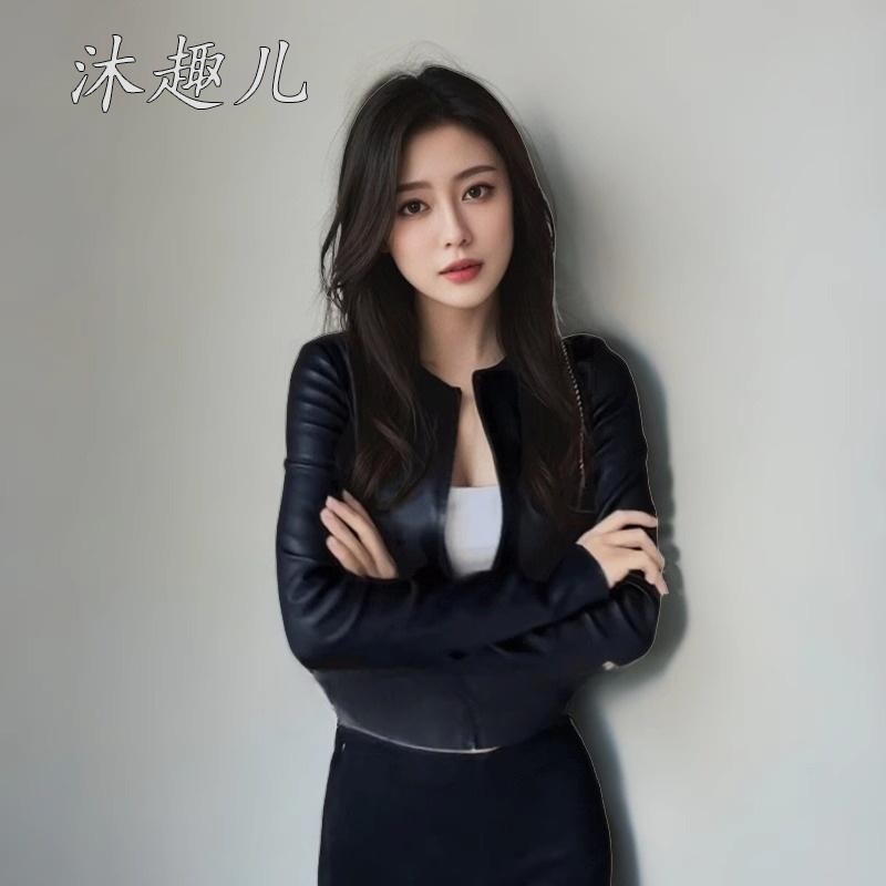 高级秋冬短款皮衣女装紧身显瘦修身短款拉链黑色小外套早秋机车服