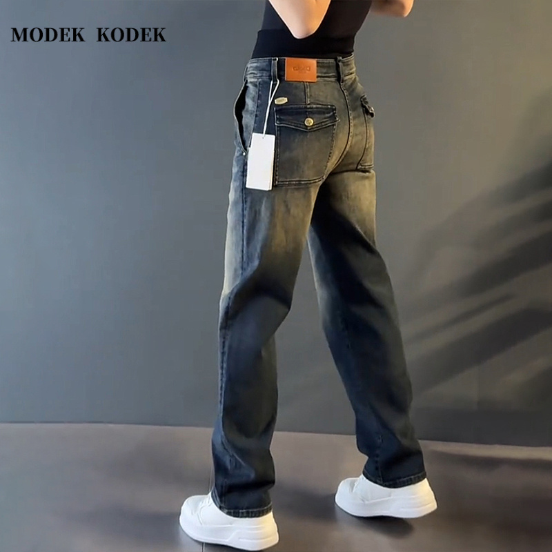 MODEK KODEK轻奢男装潮牌休闲直筒宽松复古长裤春夏潮流牛仔裤男