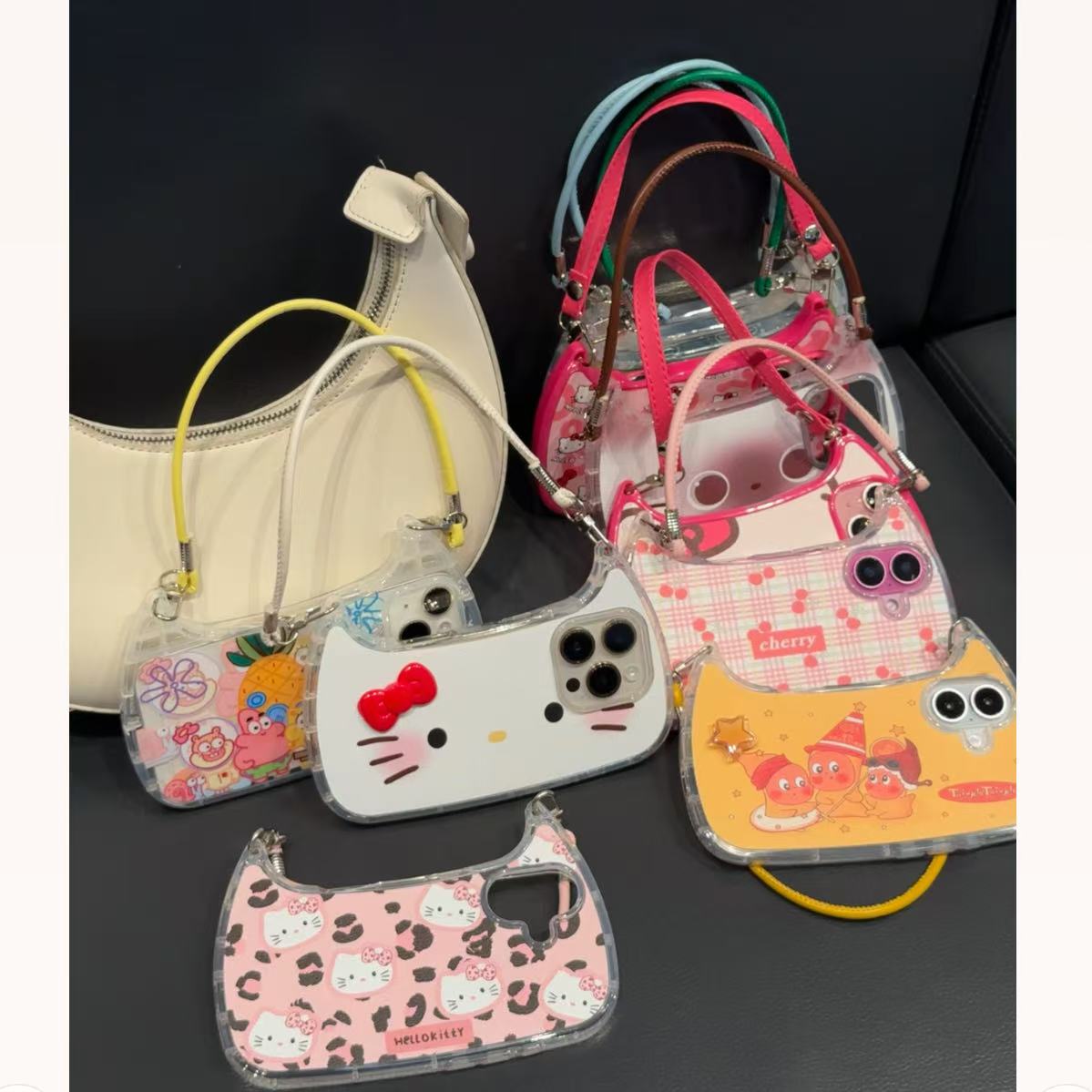 欧克里里蝴蝶结KT手提包适用苹果16promax手机壳15/14/13/12/11套