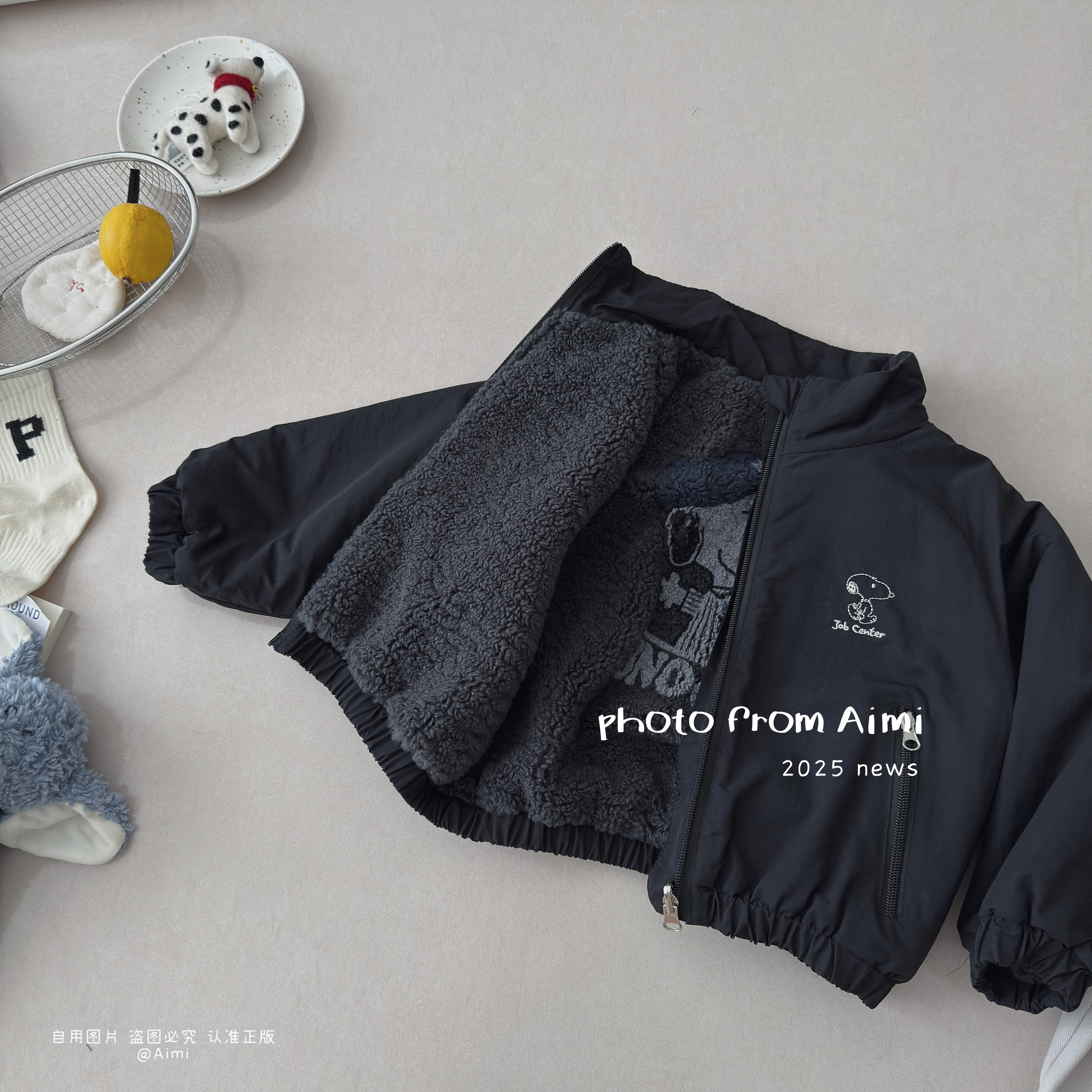 儿童两面穿加绒外套百搭上衣洋气刺绣印花韩版潮款