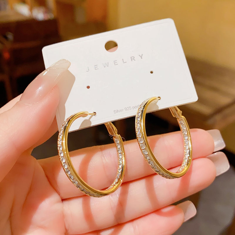 铜合金耳饰 高级感轻奢几何气质百搭圈圈耳环小众个性网红耳饰