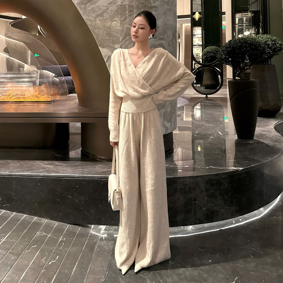 小香慵懒风针织毛衣套装女秋冬季新款巨好看韩系穿搭一整套高级感