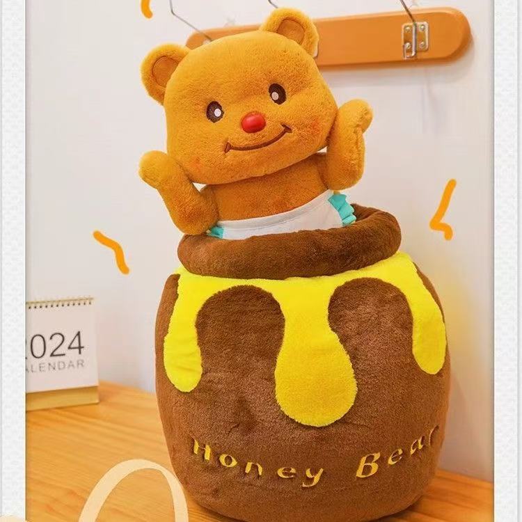 新款蜂蜜罐黄油小熊围巾小熊儿童女生礼物可爱