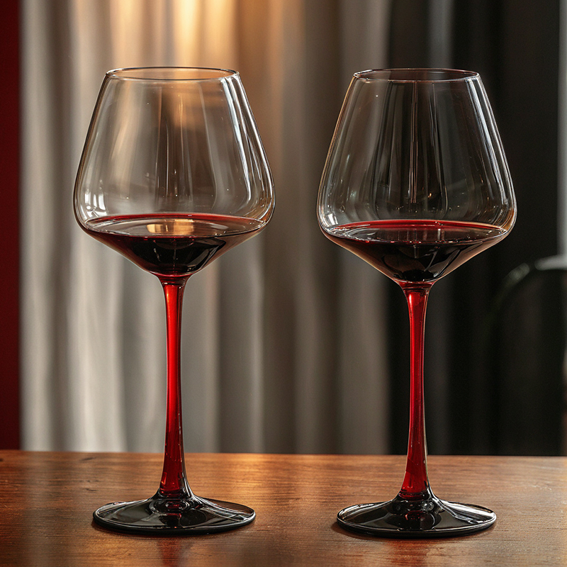 红酒杯勃艮第高脚杯子轻奢高档情侣家用大号大肚水晶玻璃葡萄酒杯