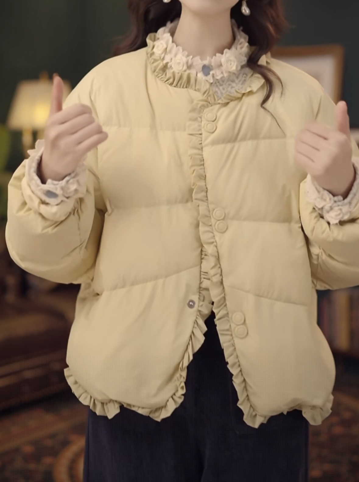 时尚复古设计感棉服外套女2025冬季新款洋气保暖加厚短款面包服