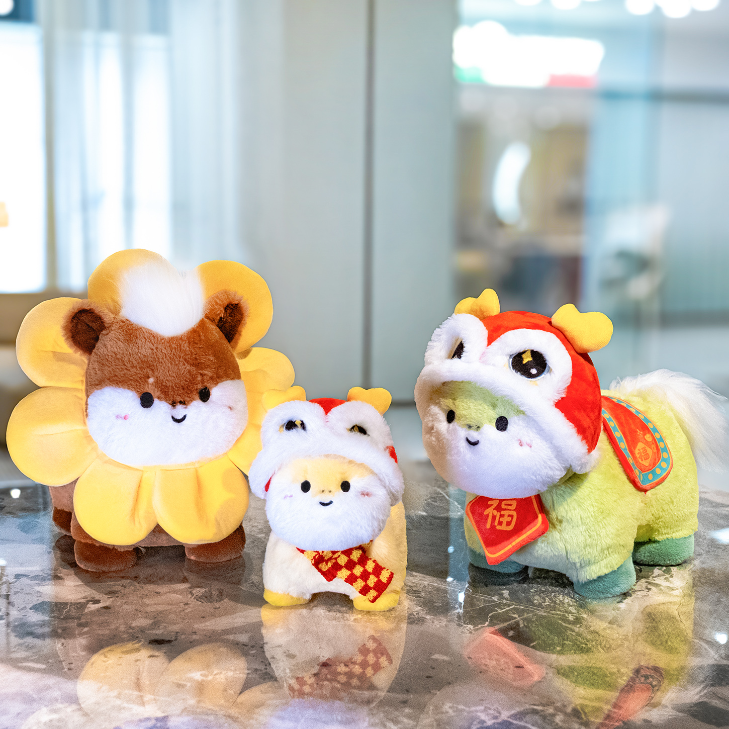 2026马年吉祥物公仔卡通舞狮马玩偶生肖娃娃毛马年毛绒吉祥物玩偶