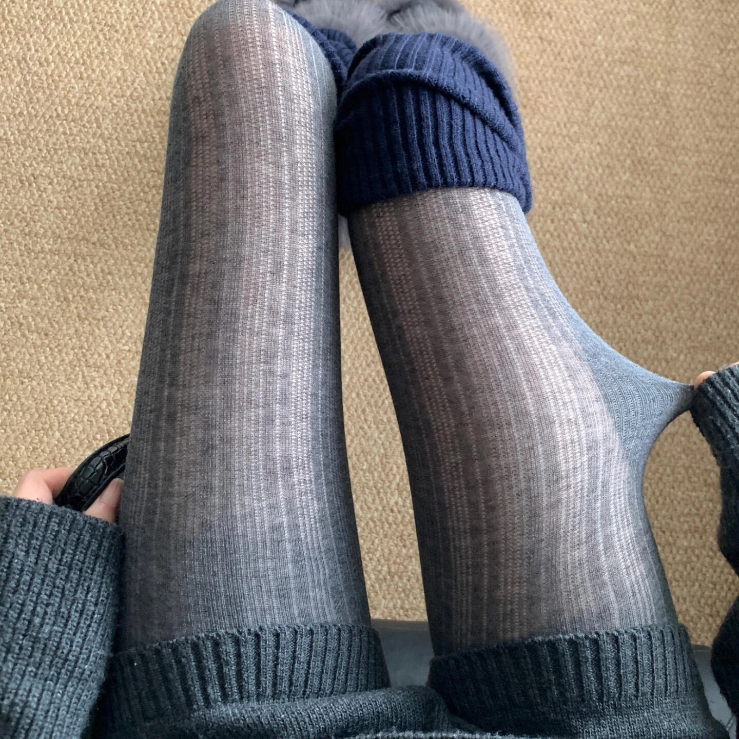 新款miu系微透连裤袜！粗细条纹性感高级秋冬外穿打底裤美腿袜