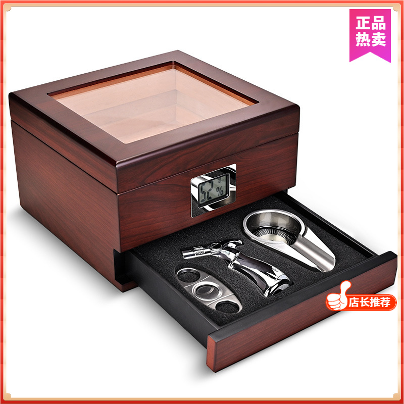 缘百年雪茄盒工具套装雪茄保湿盒便携式雪松木密封烟盒