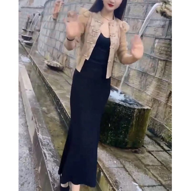大爱美依缘2025夏季新款新中式盘扣外套搭配长款连衣裙女潮显瘦气