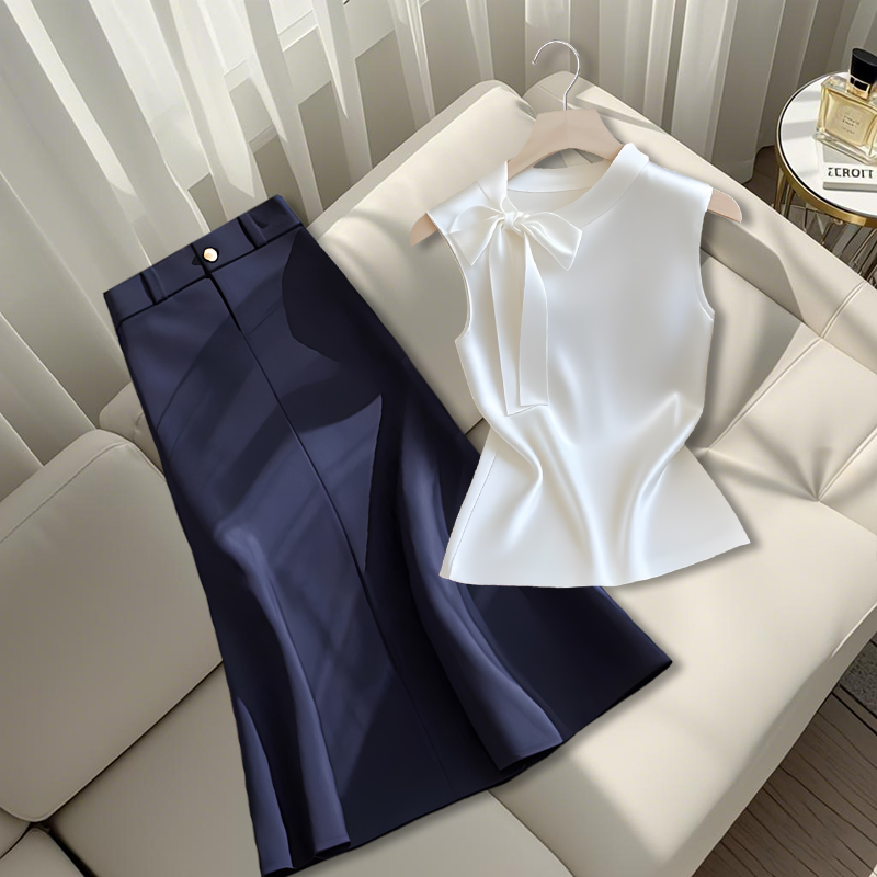 夏季法式时尚新款轻熟知性风上衣百搭气质半身裙2025逛街穿搭套装