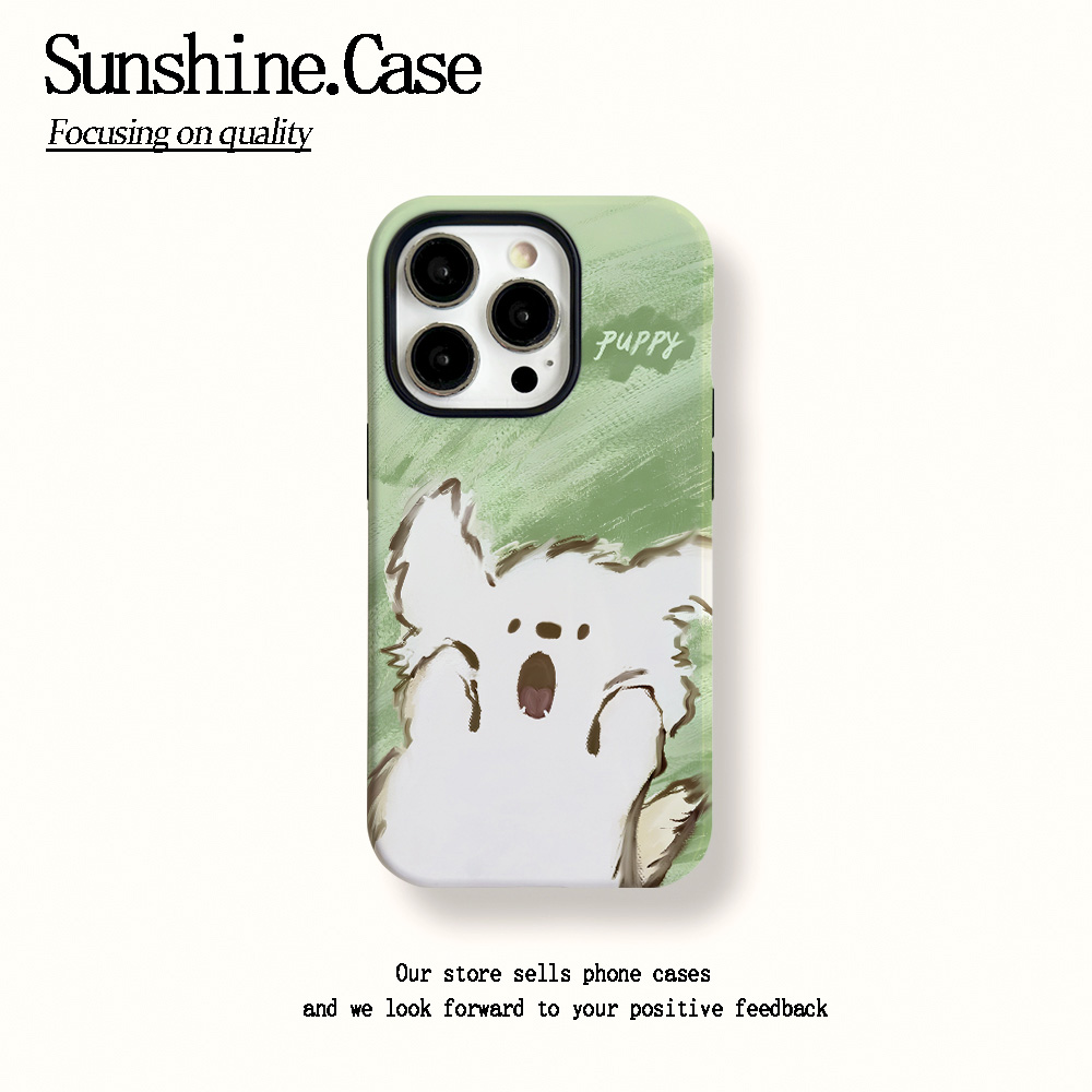 菲林二合一适用苹果华为vivo小米oppo手机壳风吹小狗15PRO/14