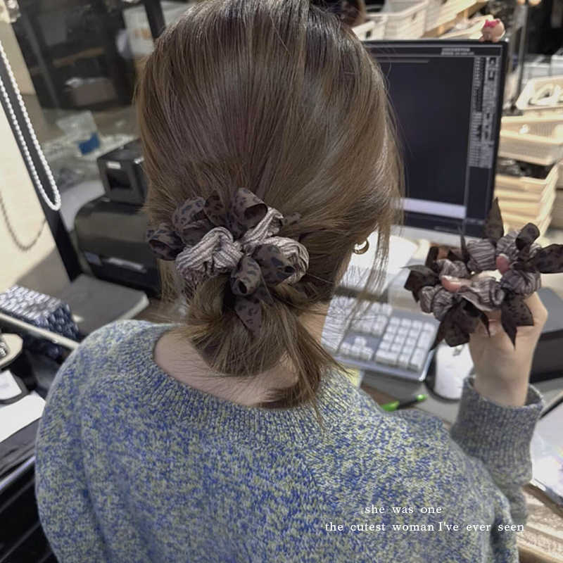 韩系小众编织蝴蝶结大肠发圈女款显发量丸子头发绳高级感马尾头绳