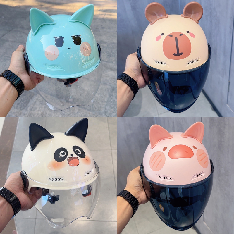 儿童头盔3-10岁通用3c认证电动车卡通四季透气超轻便小孩四季半盔