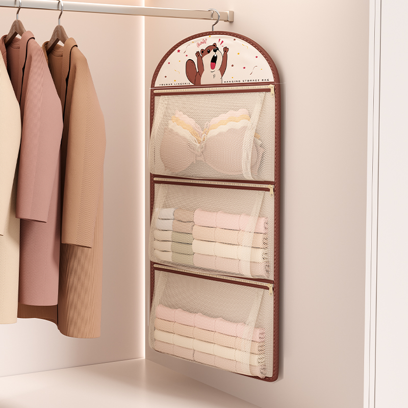 内衣收纳挂袋内裤收纳神器悬挂式学生宿舍门后网兜家用衣柜收纳袋