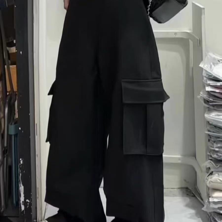 秋季工装风秋款休闲裤工装裤潮流风口袋宽松长裤