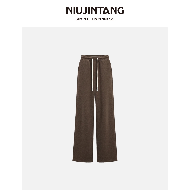 【NJT】2025秋冬厚款显瘦百搭松紧腰垂感直筒裤（无口袋）HRY0136
