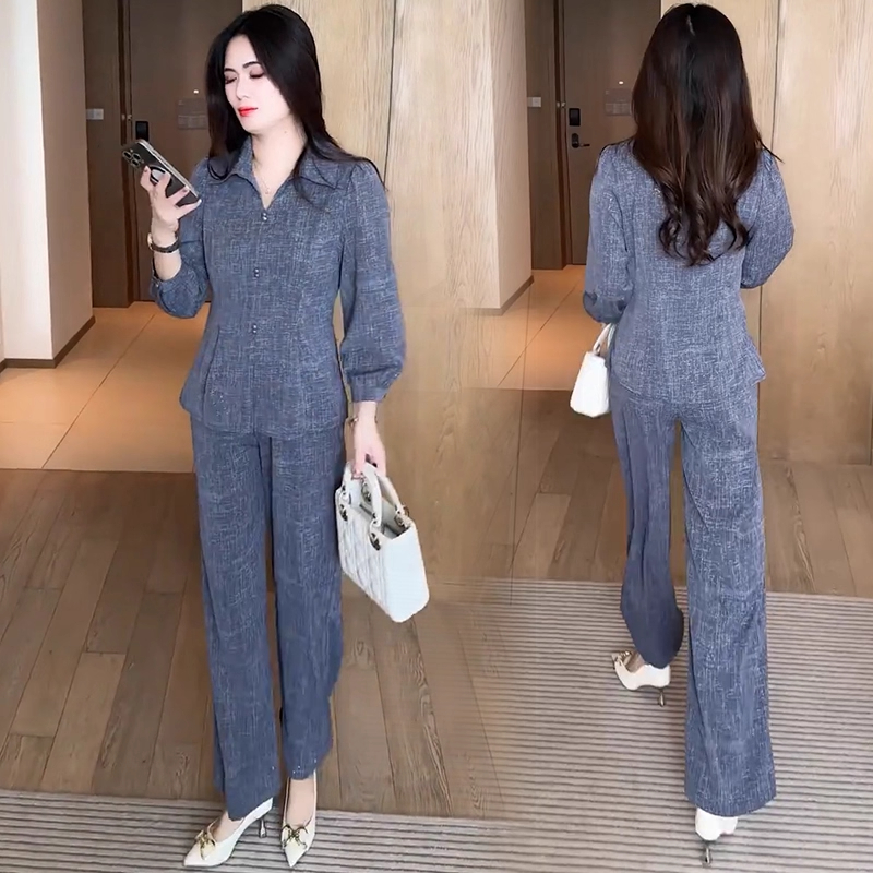 小个子穿搭一整套2025新款长袖套装时尚减龄显瘦遮肉短袖两件套潮