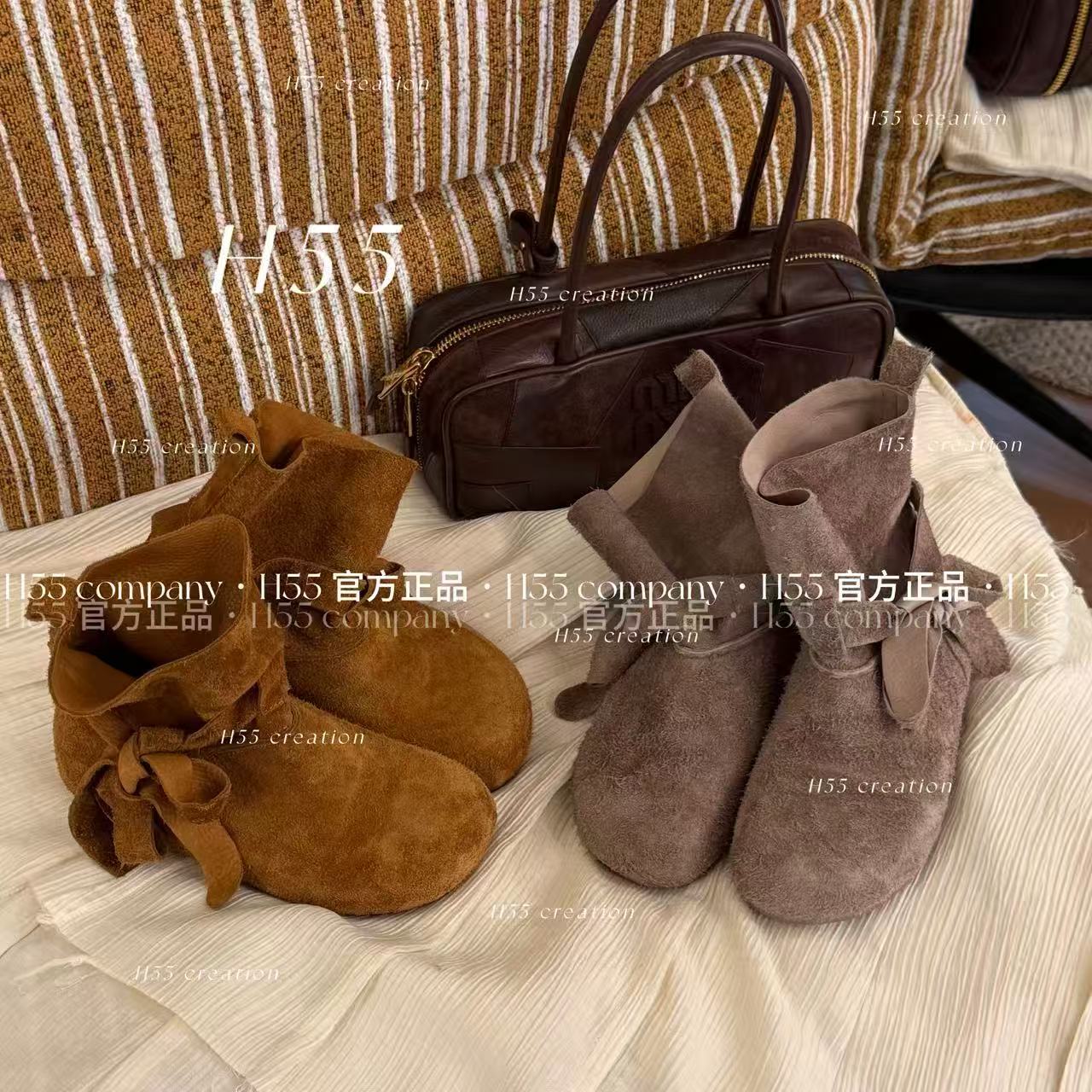 H55-奶油卡夫卡-高智法式小马丁短靴3cm70-2787-RD