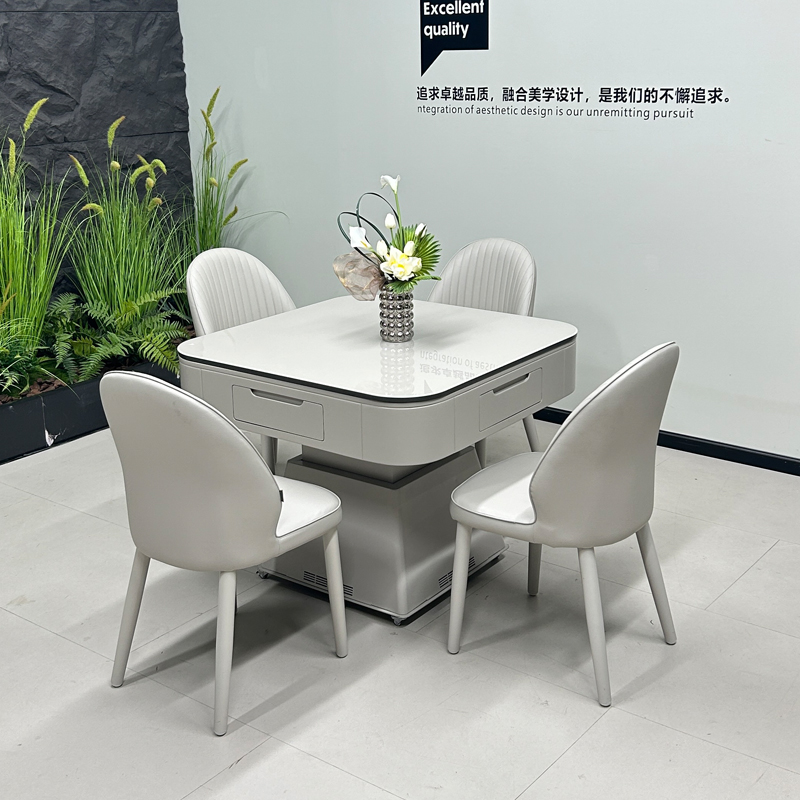 2025新款可升降茶几餐桌麻将桌一体两用小户型实木麻将机取暖家用