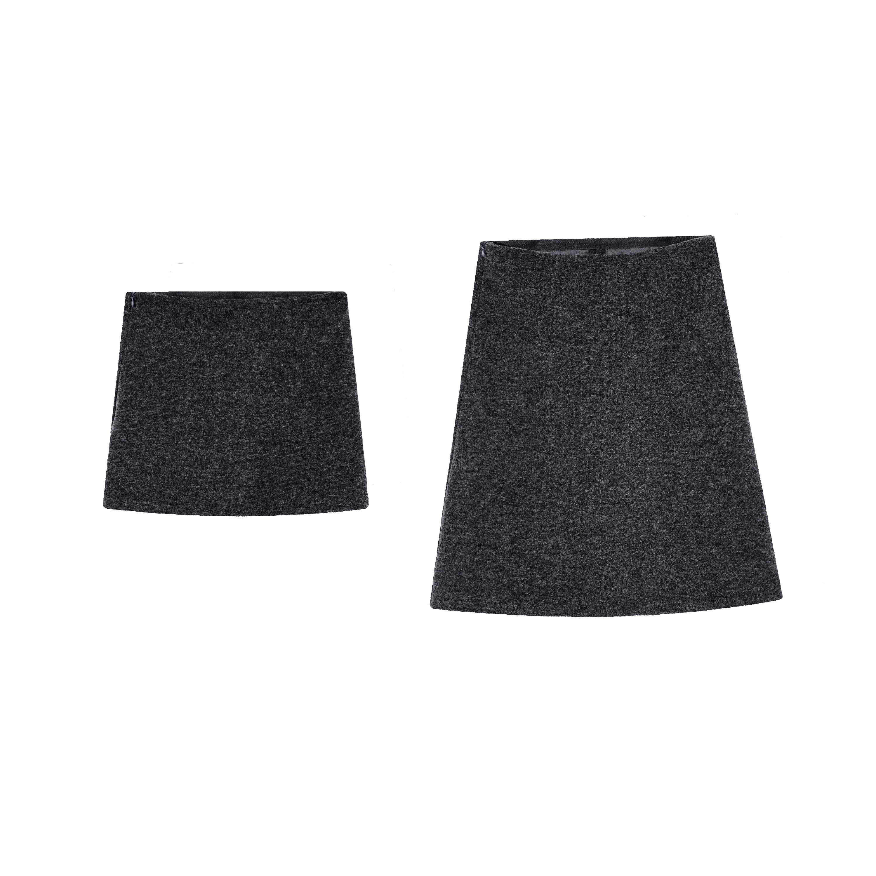 “简约老钱”羊毛混纺柔韧织带微A半身裙高腰气质显瘦法式复古