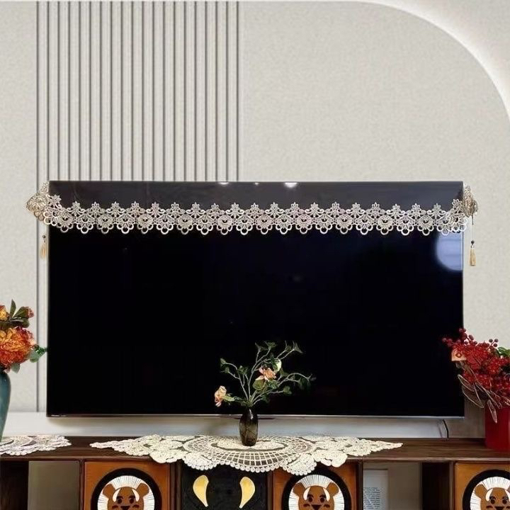 海信创维大电视帘半帘开机不取电视罩防尘吊坠款新款防尘罩