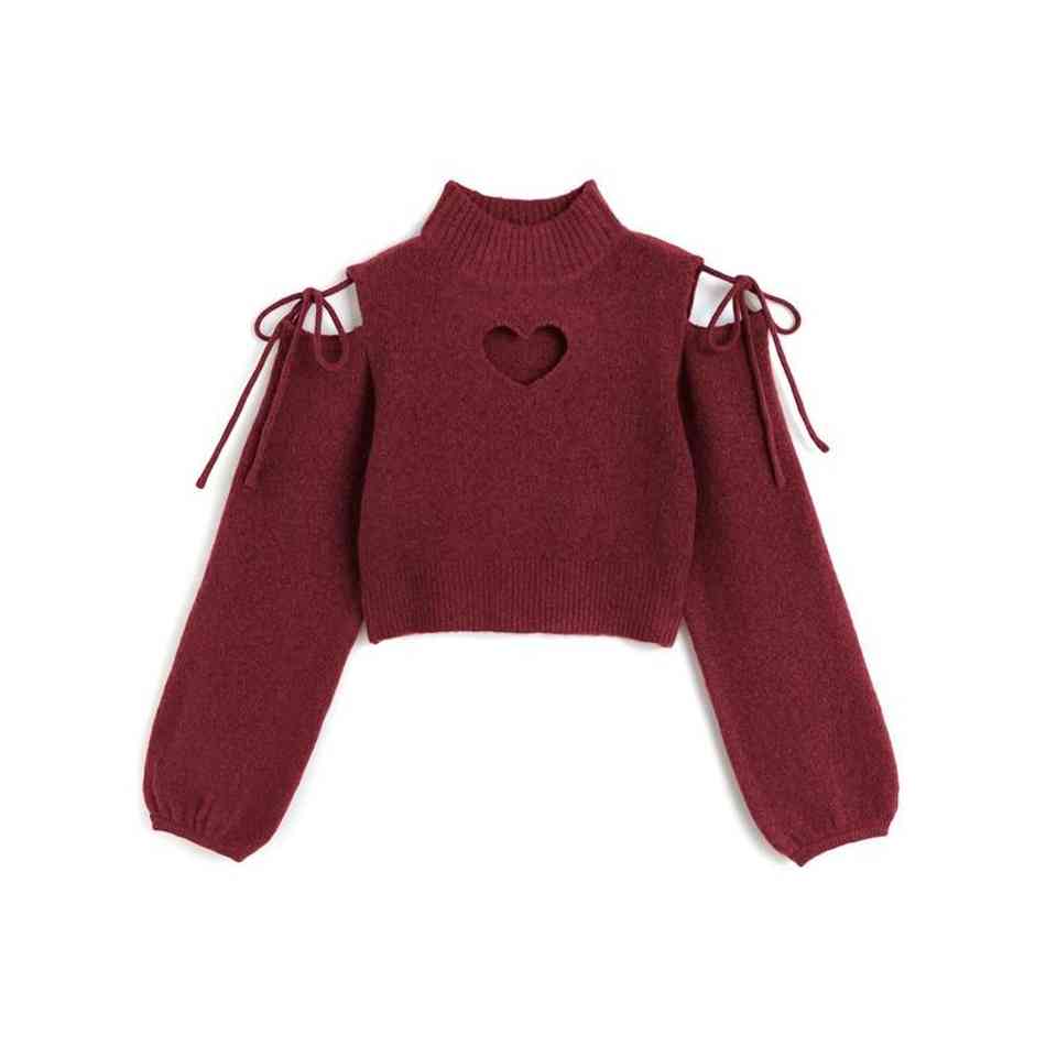 火爆【谷gogo直邮】GRL心形镂空肩部绑带套头衫多红F品番:mb1615