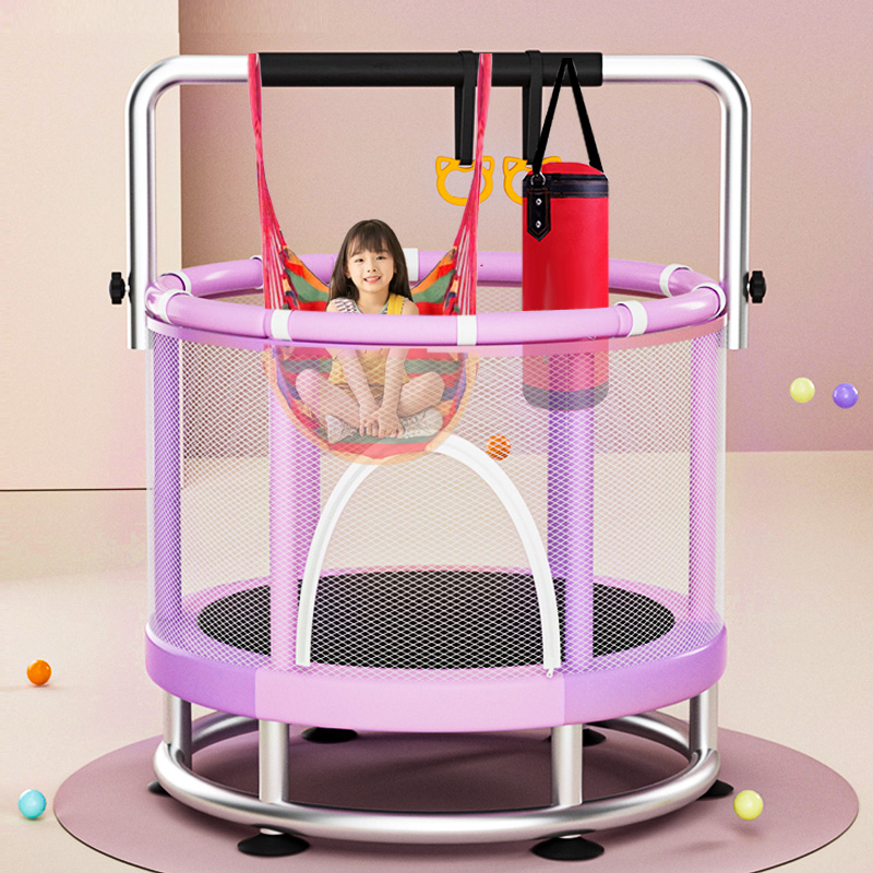 儿童蹦蹦床室内推荐家用小型弹跳床1-12岁成人通用圆形底座带护网
