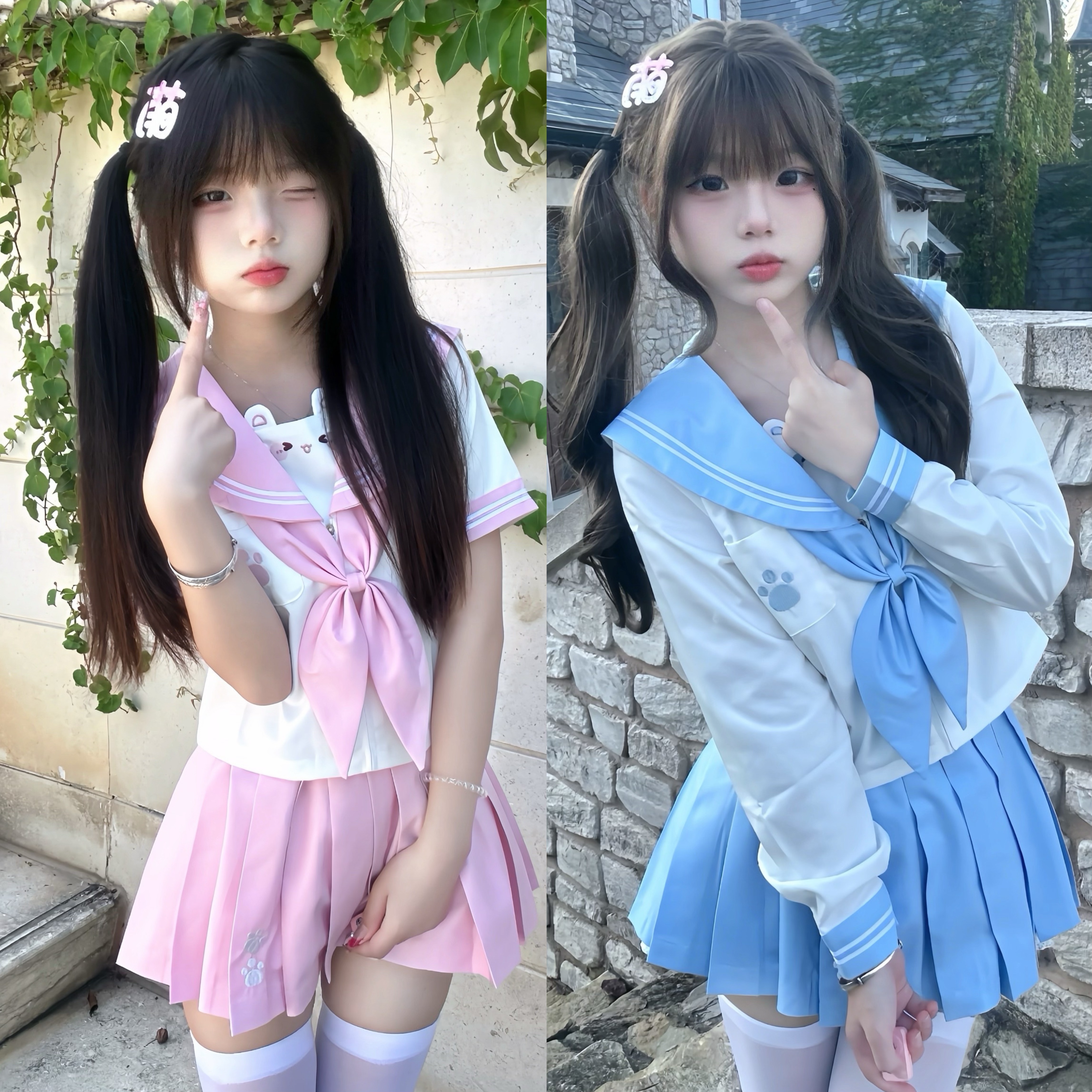小熊来信正版原创jk幼稚园水手服女萌软可爱风日系中间服短袖套装