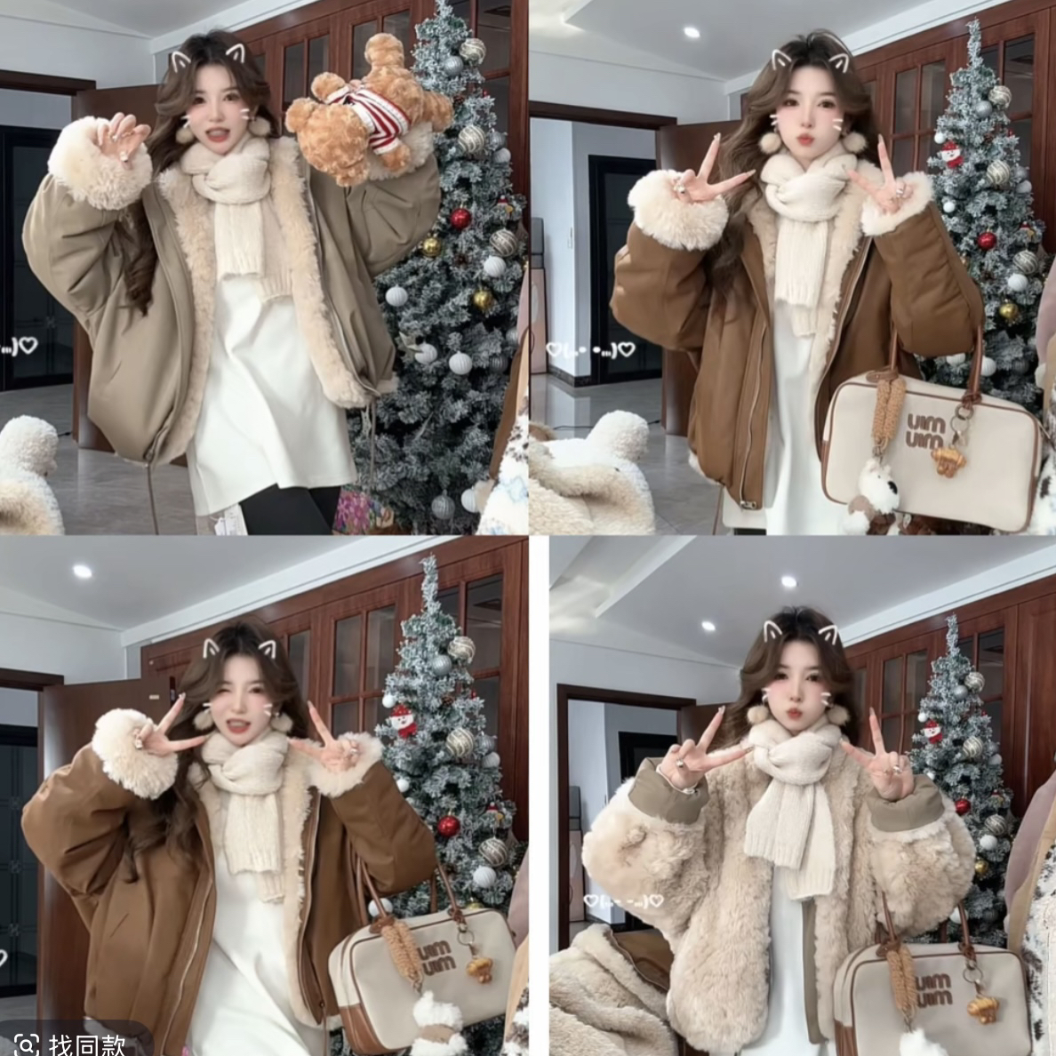 YBB「北岛日记」JJ051877双面穿派克服加厚毛毛外套女冬季新款