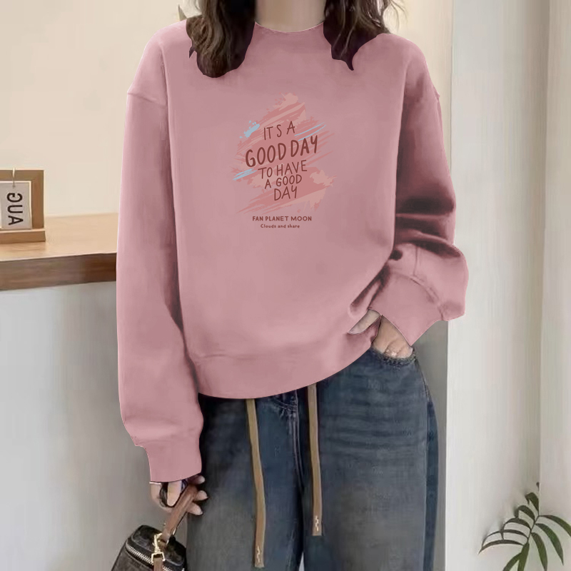 2026新款圆领卫衣女装小众设计感宽松休闲洋气加绒加厚上衣秋冬季