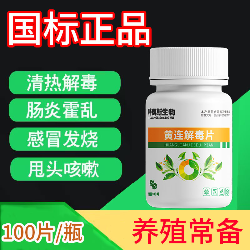 特惠国标正品黄连100片鸡禽鸭鹅鸽子感冒口干狂