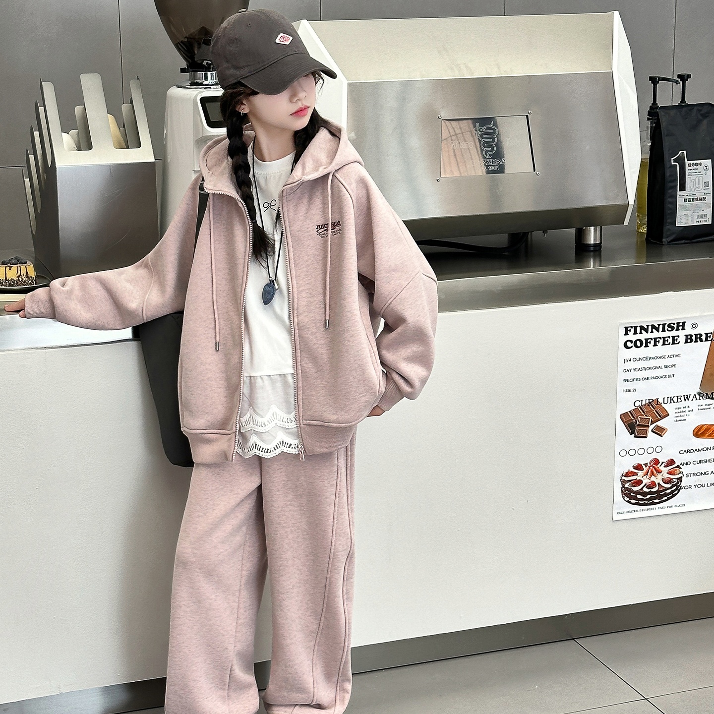 女童套装秋冬款2025新款儿童秋装中大童女孩洋气休闲一体绒两件套