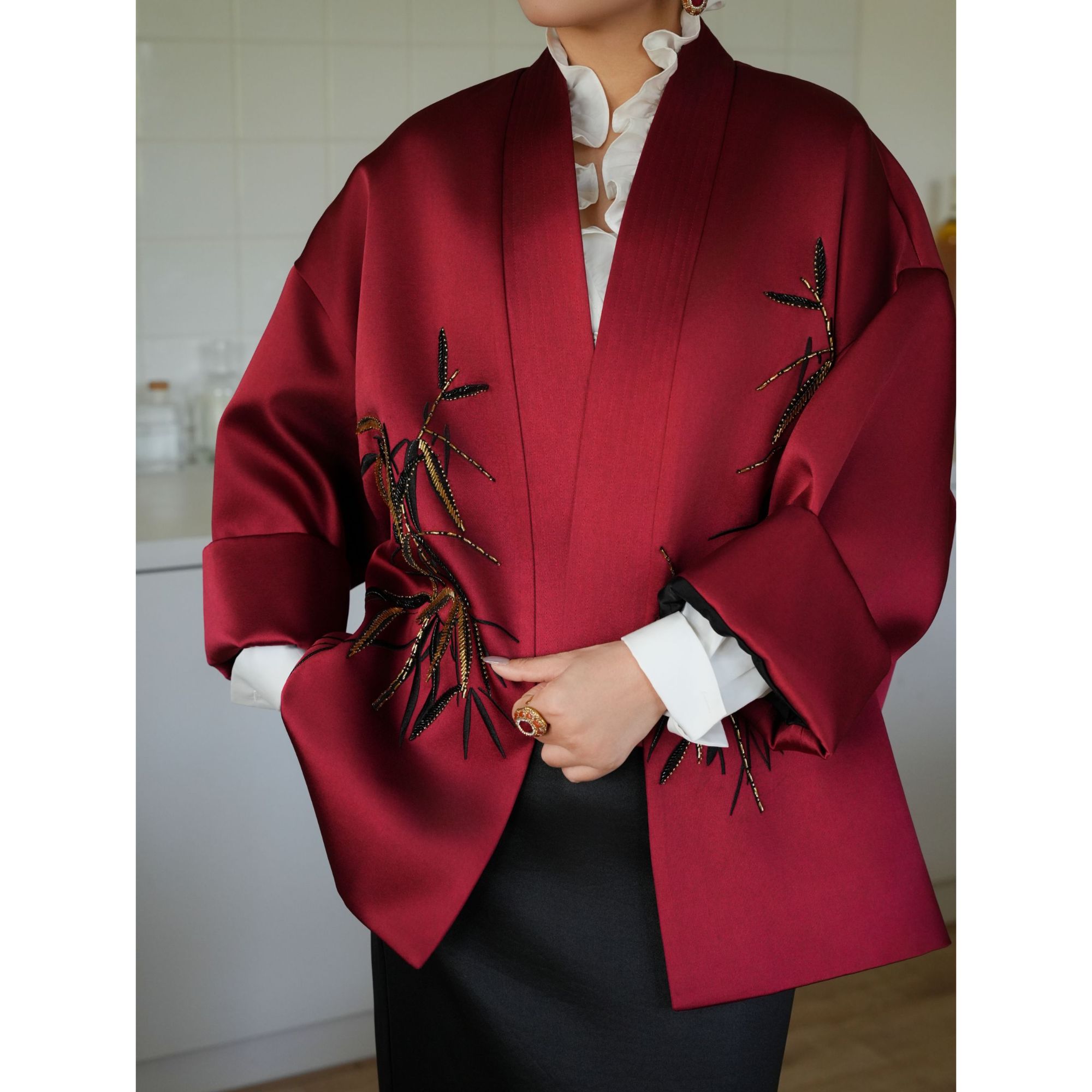 爱妃原创【金竹】新中式国风冬季新款重工外套86593