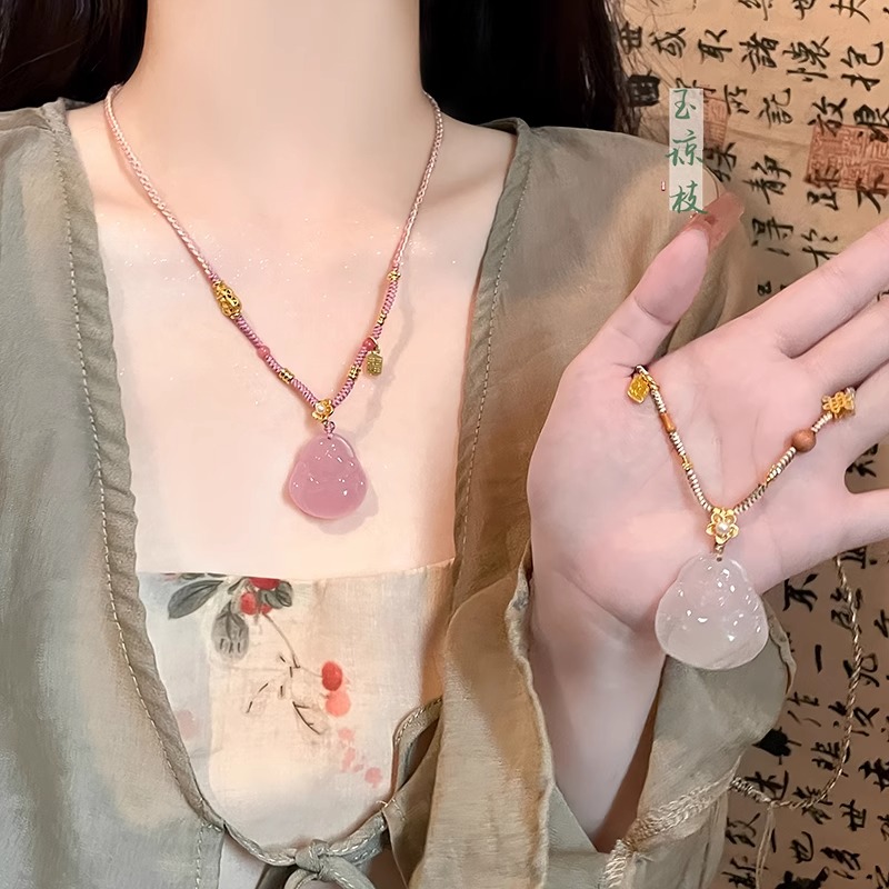 非金属布艺项链 新中式佛公吊坠项链女款2025新款高级感轻奢小众