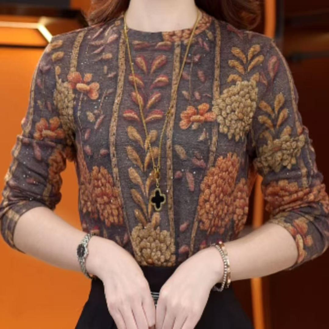 2025网红星桥新款新中式国风设计感气质澳绒打底衫显瘦洋气时尚女