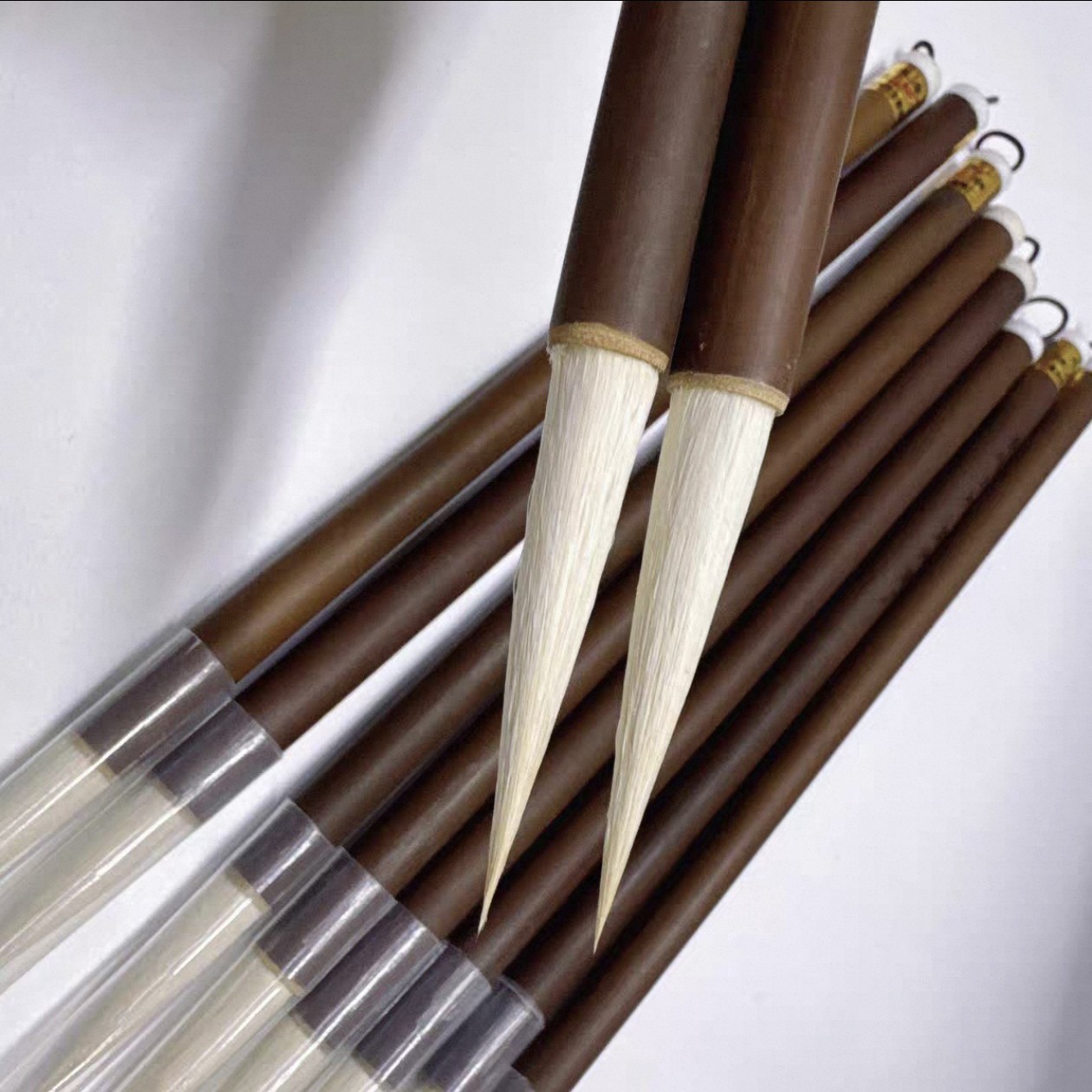 苘麻长锋纯羊毫老毛笔传统工艺吸墨足吐墨均匀出锋锐利