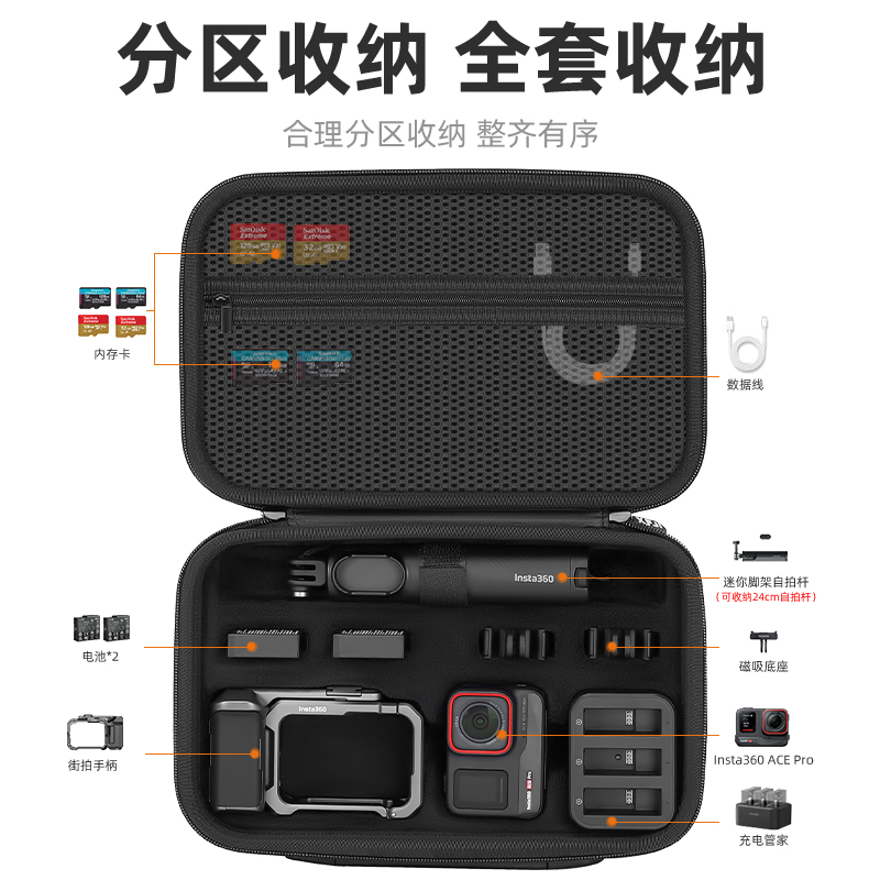 适用影石insta360 Ace Pro2街拍套装收纳包360AcePro多功能配件盒