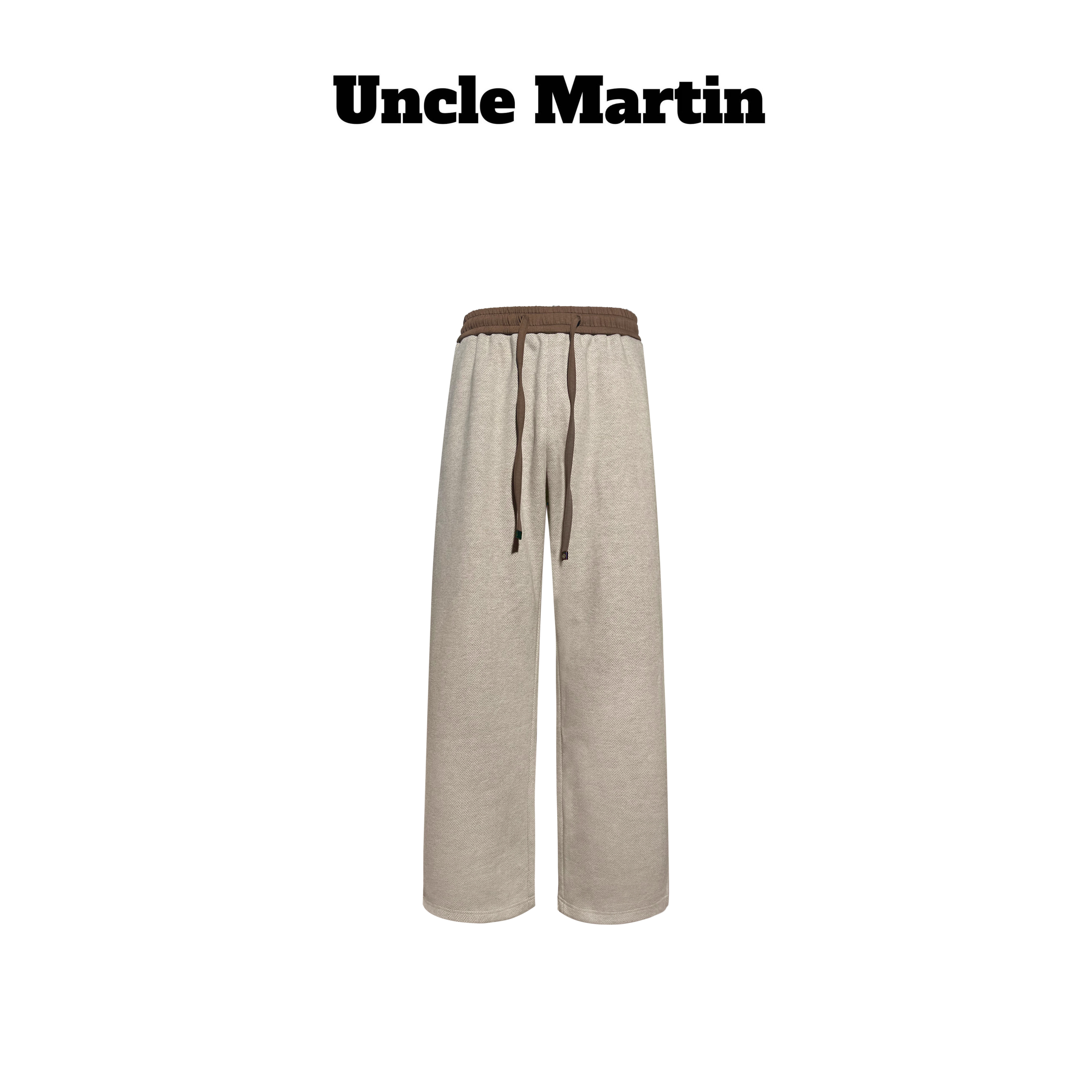 马丁叔叔 25秋季新款针织醋酸混纺高级舒适休闲宽松裤子 595-spk