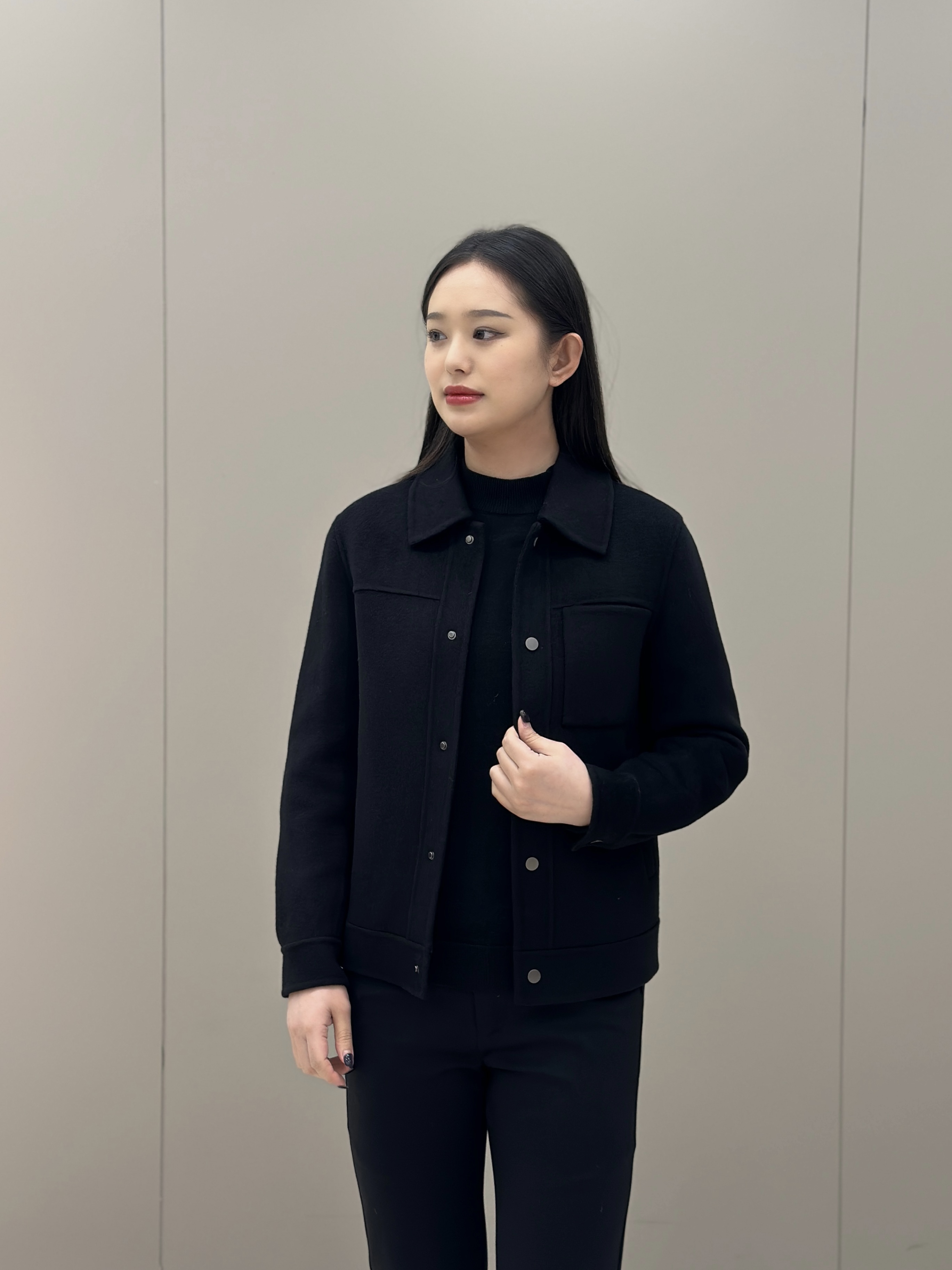 T&X/梯形男士冬季加厚保暖短款双面羊毛外套（羽绒内胆可拆卸）0072