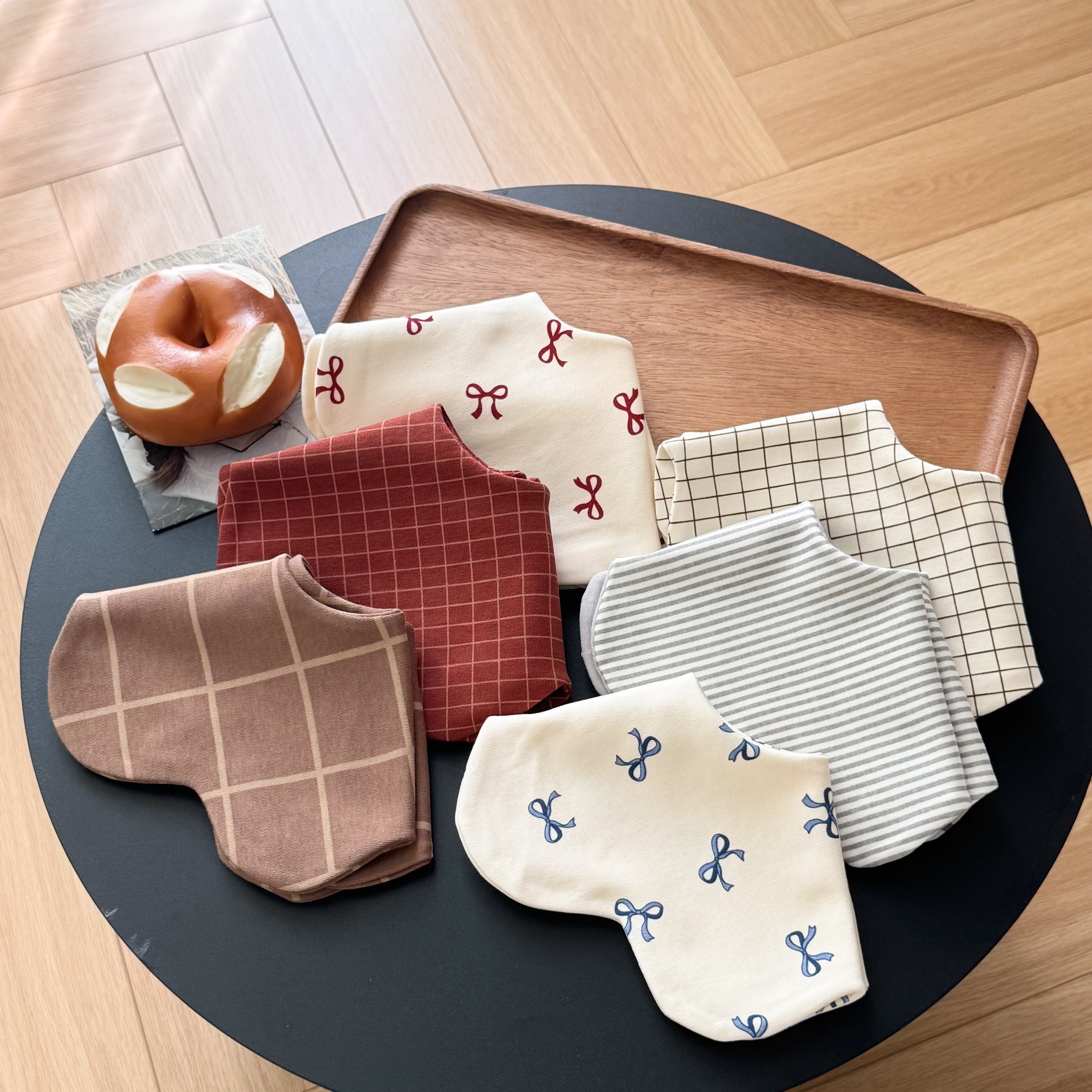 婴儿花瓣口水巾纯棉a类新生儿双面围嘴宝宝口水吐奶巾宝宝围兜