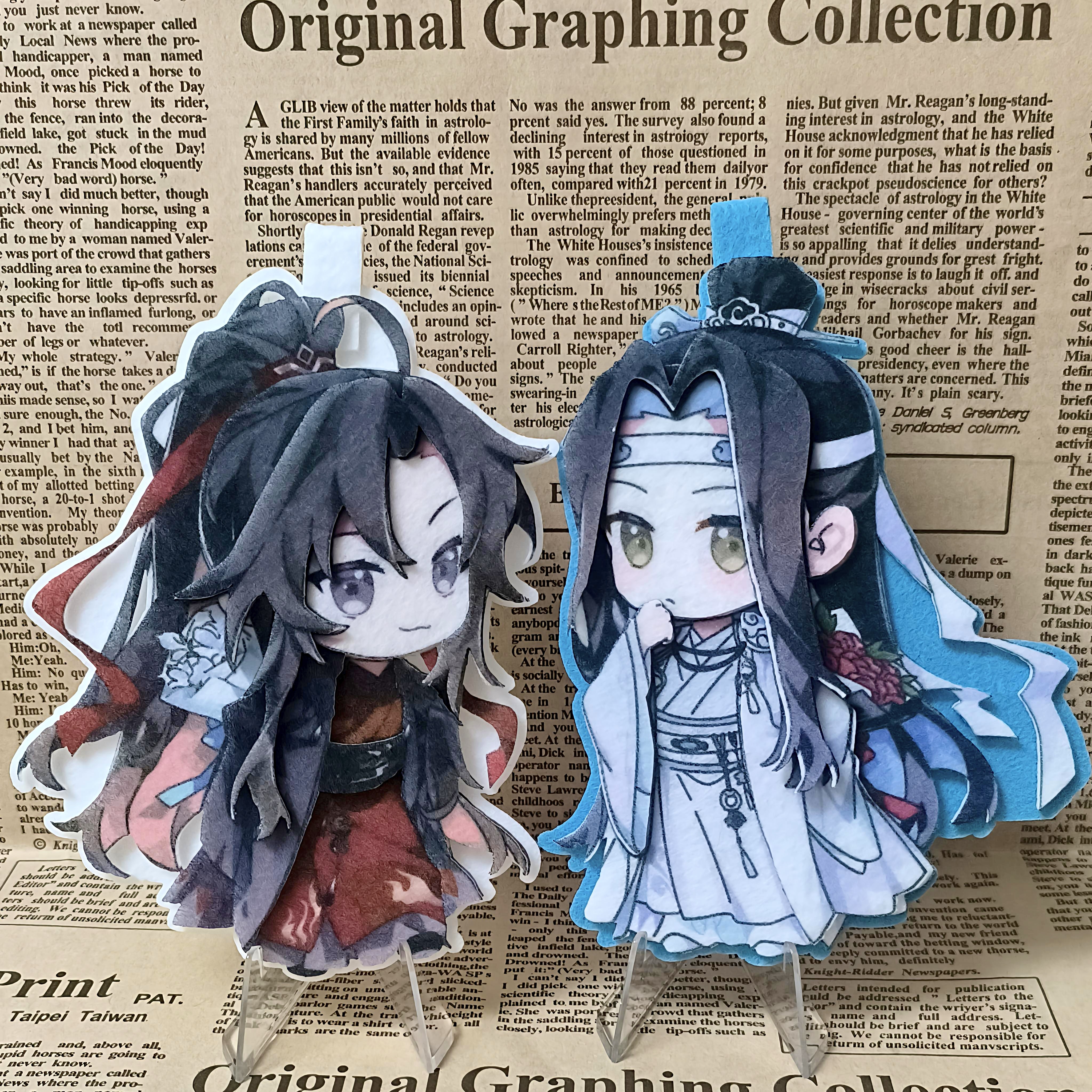 魔道祖师周边魏无羡蓝忘机钥匙扣书包痛包装饰成品绝美不织布挂件