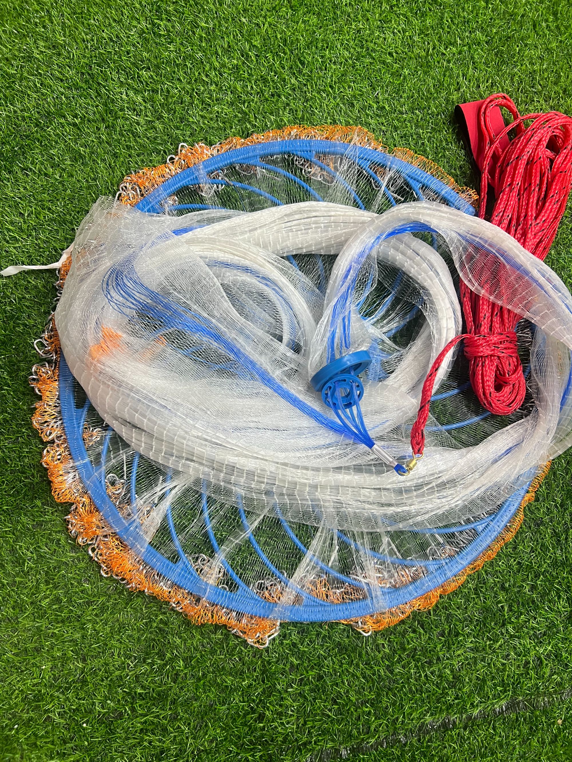 高强教学撒网白丝碳纤素24根胶拉丝60飞盘手抛网捕鱼易抛神器渔网